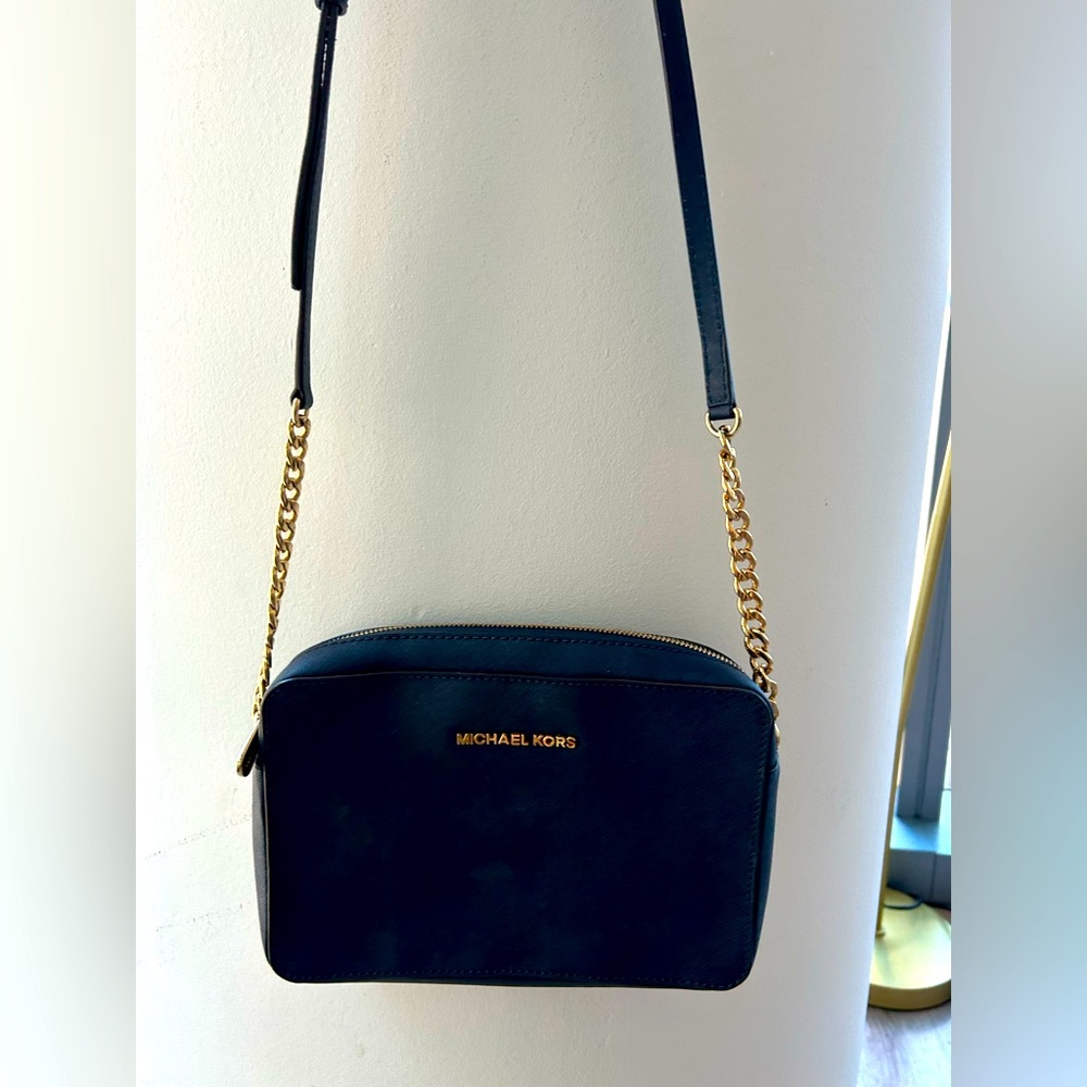 Navy blue Michael Kors crossbody purse